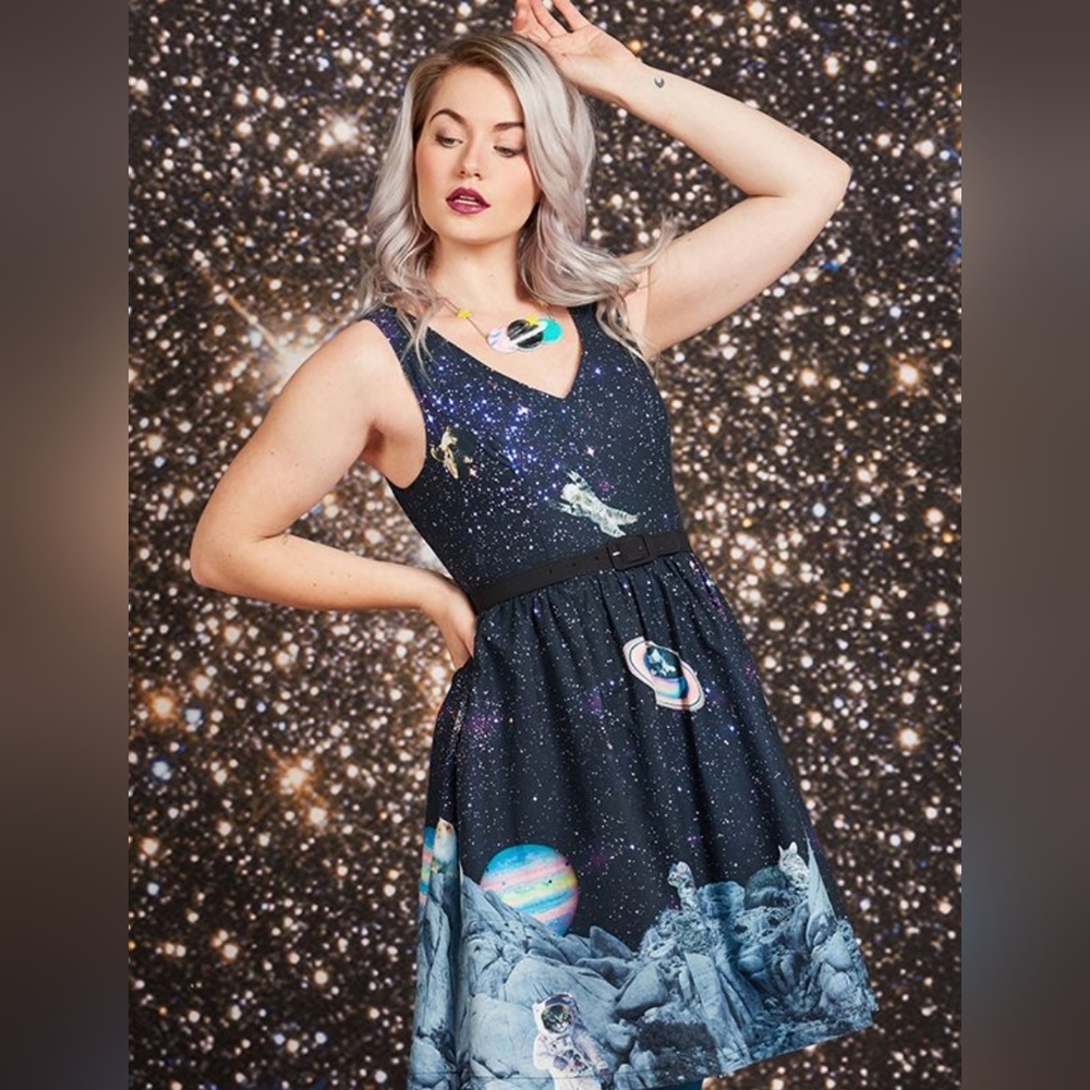 Modcloth - Space Cats Dress - 3X